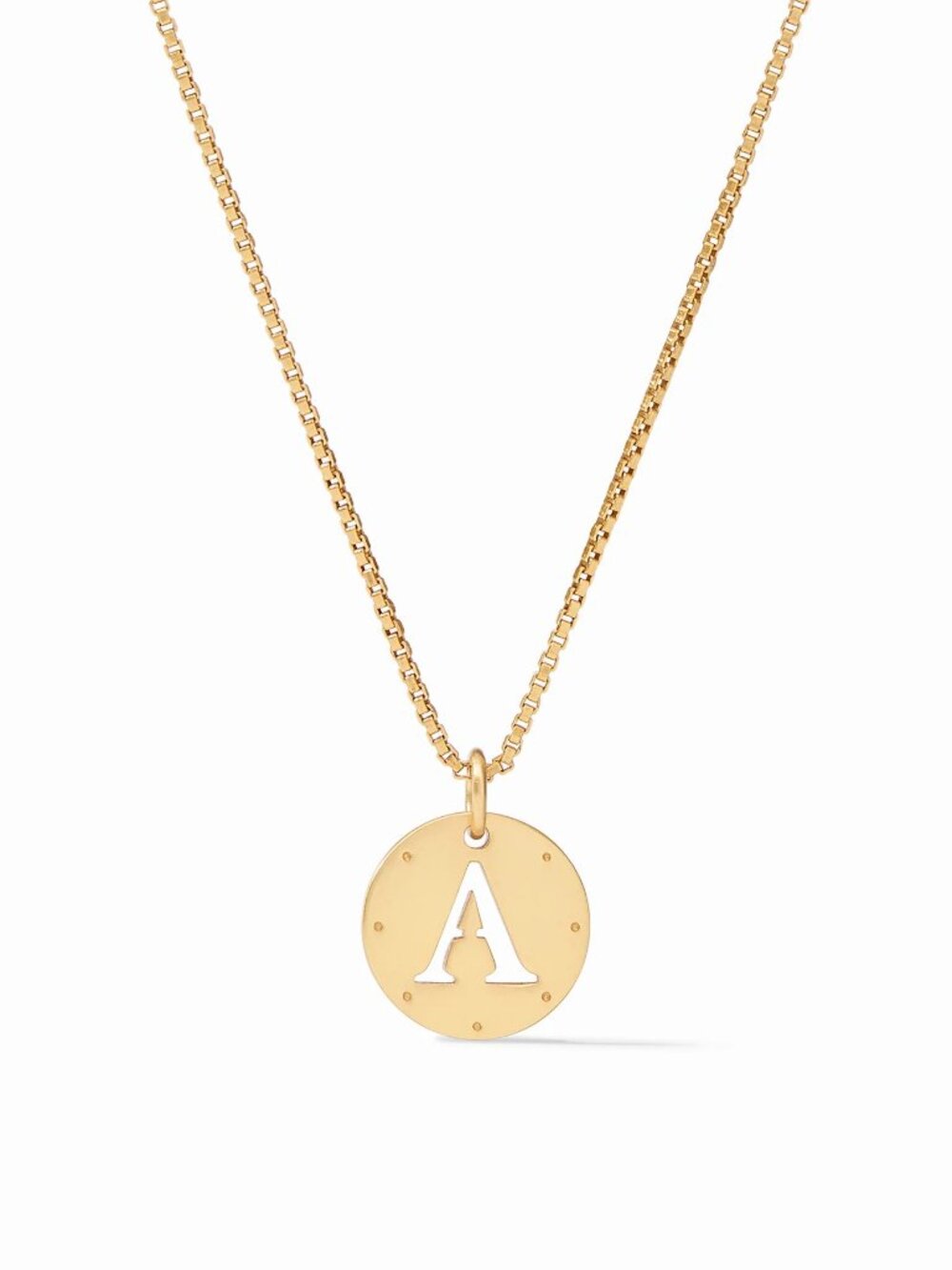 JULIE VOS DELICATE MONOGRAM "A" NECKLACE